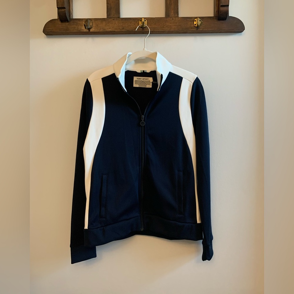 Tory Sport Navy and White Track Jacket